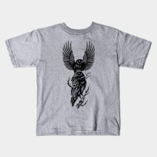 Two Ravens illustration Kids T-Shirt